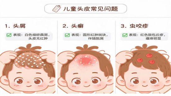 儿童头皮问题全攻略：头屑头癣虫咬